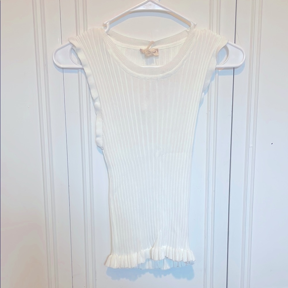 Hem & Thread Ribbed Frill Tank Top